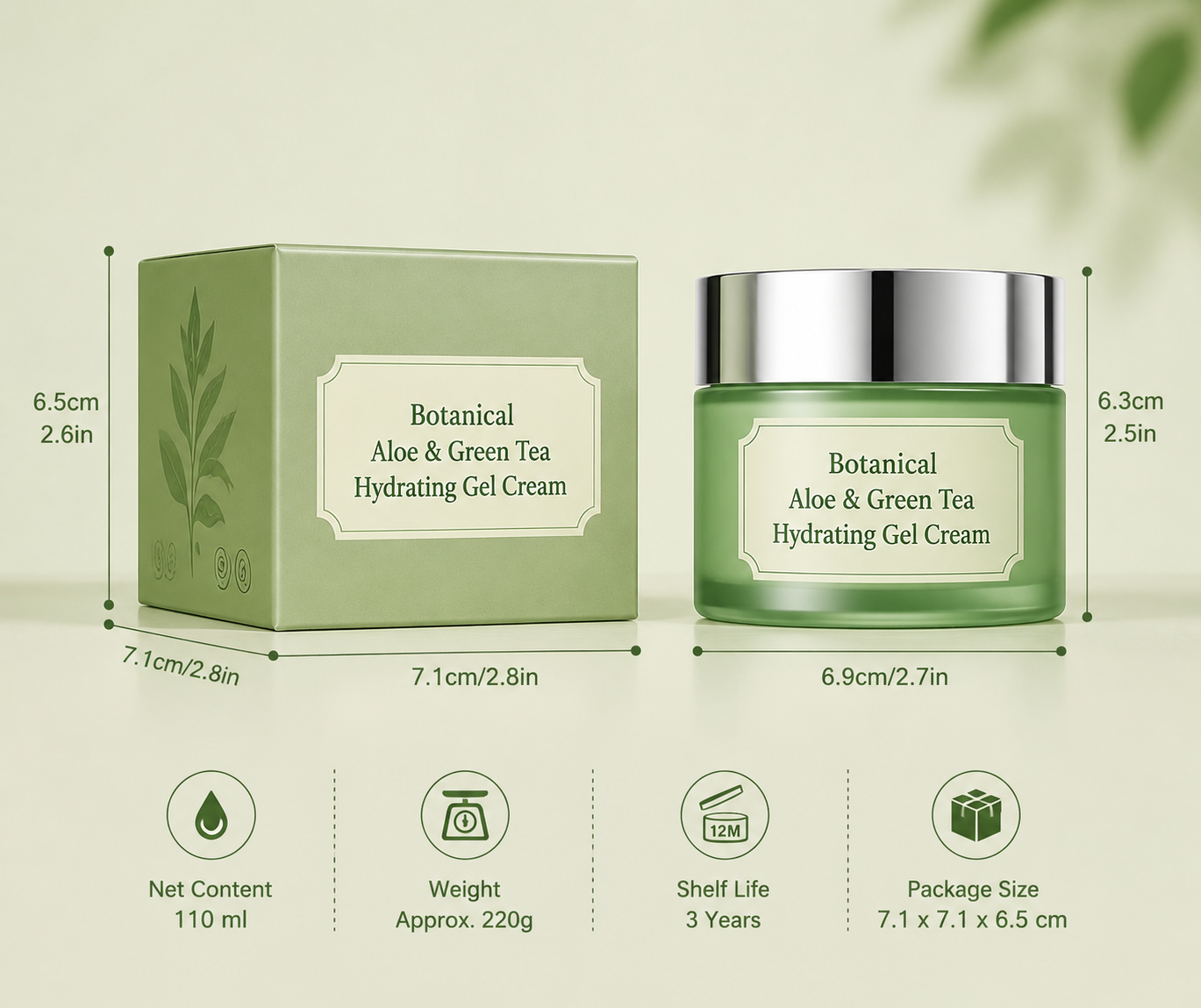 Feuchtigkeitsspendende Gel-Creme mit Aloe und grünem Tee