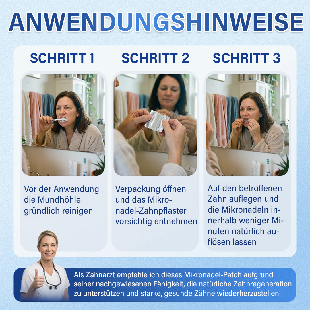 Ceoerty® Zahn- und Zahnfleischpflege – schnell lösliches Mikronadel-Pflaster✨