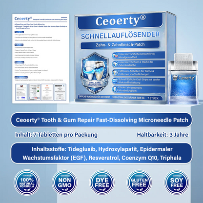 Ceoerty® Zahn- und Zahnfleischpflege – schnell lösliches Mikronadel-Pflaster✨