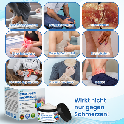 Timilk® EnduraHeal Magnesium Schmerz­Linderungs­creme ⚕️(Behandelt Arthritis, Neuropathie, Rheuma, Sportverletzungen und mehr)