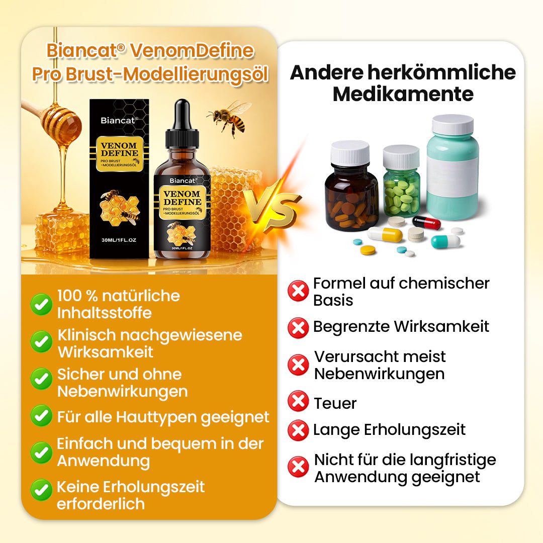 🔥 BRUST-KONTUR-UPGRADE FÜR MÄNNER 💪 Biancat® VenomDefine Pro Brust-Modellierungsöl 🐝 Tägliche Unterstützung mit Bienengift für eine festere und definiertere Brust