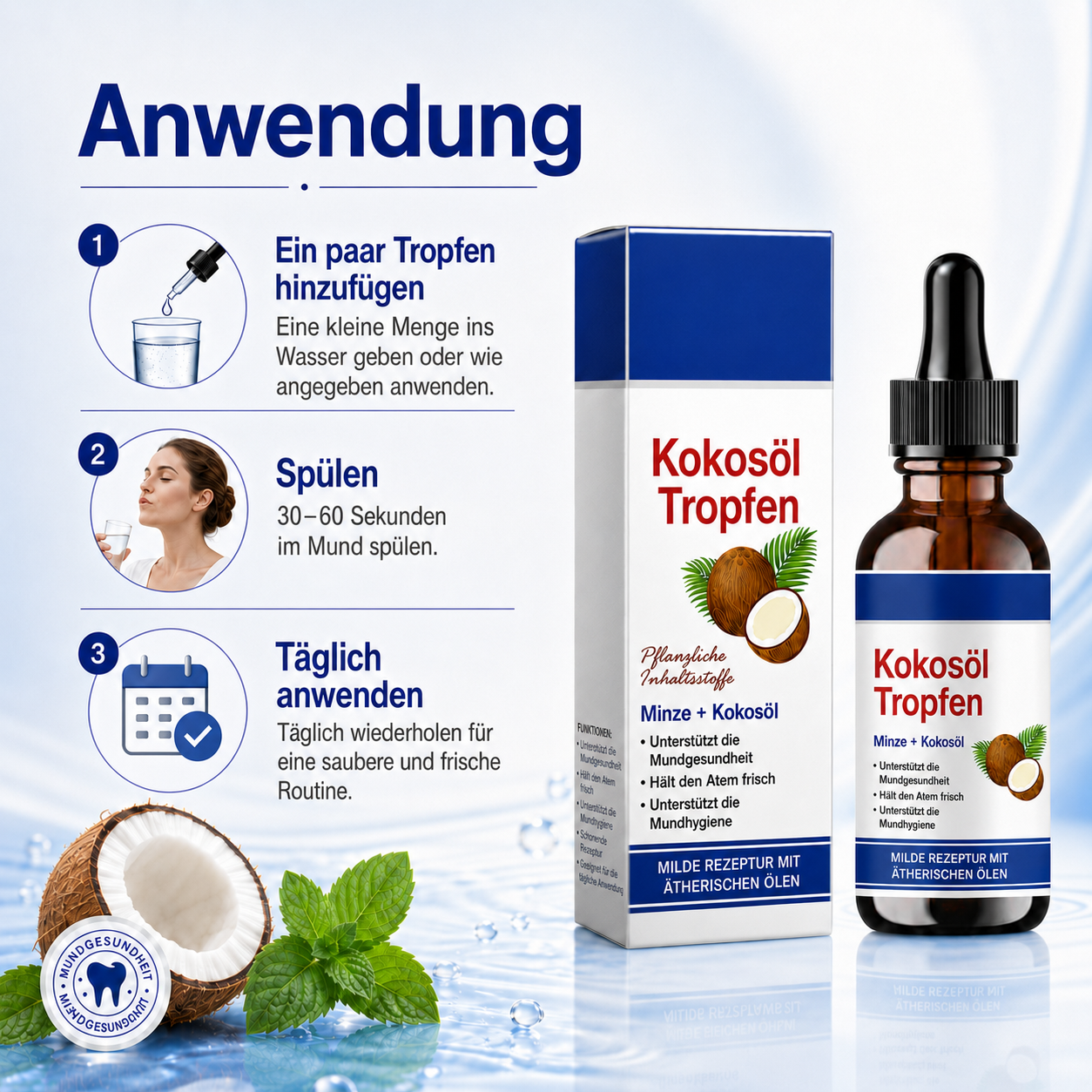 Kokosöl Tropfen