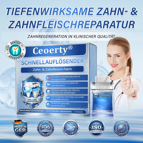 Ceoerty® Zahn- und Zahnfleischpflege – schnell lösliches Mikronadel-Pflaster✨