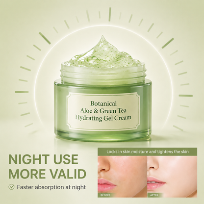 Feuchtigkeitsspendende Gel-Creme mit Aloe und grünem Tee